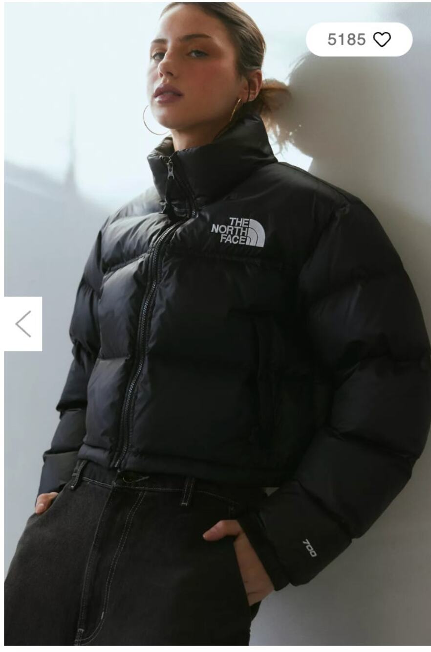 Urban Outfitters The North Face Nuptse Cropped Puffer Jacket Medium
